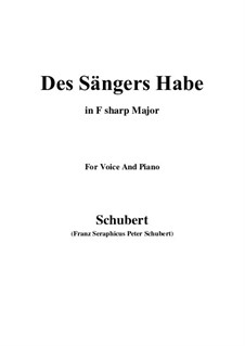 Des Sängers Habe (The Minstrel's Possessions), D.832: F sharp Major by Franz Schubert