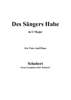 Des Sängers Habe (The Minstrel's Possessions), D.832: C Major by Franz Schubert
