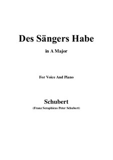 Des Sängers Habe (The Minstrel's Possessions), D.832: A Major by Franz Schubert