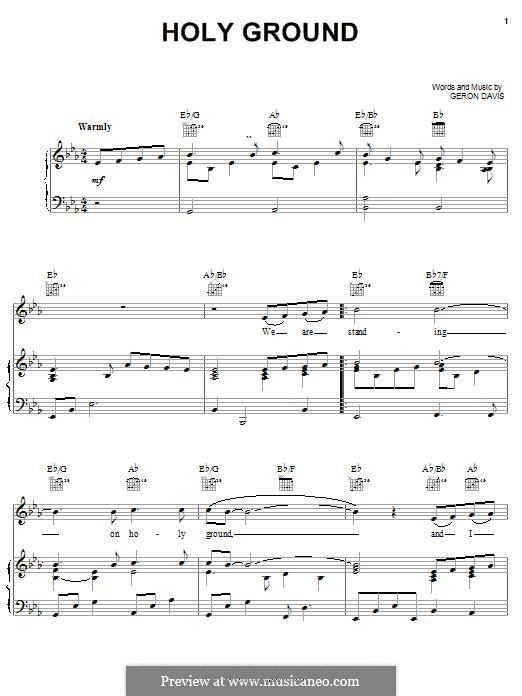 Holy Ground Script Holy Ground (Barbra Streisand) by G. Davis - sheet music on MusicaNeo