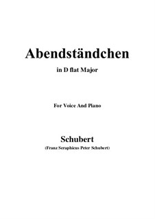 Abendständchen. An Lina (Evening Serenade. To Lina), D.265: D flat Major by Franz Schubert