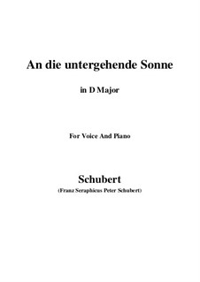 An die untergehende Sonne (To the Setting Sun), D.457 Op.44: D Major by Franz Schubert