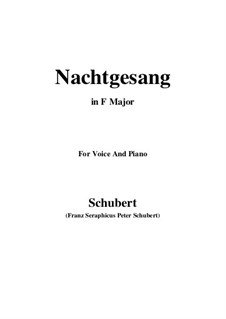 Nachtgesang (Night Song), D.314: F Major by Franz Schubert
