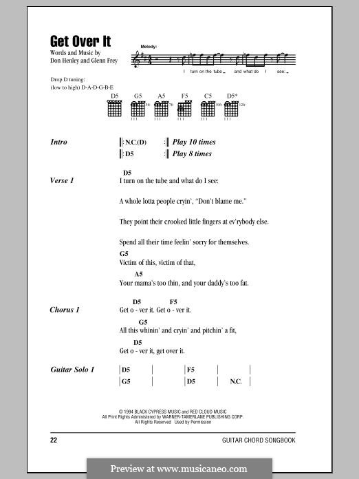 Get Over It (Eagles) by D. Henley, G. Frey - sheet music on MusicaNeo