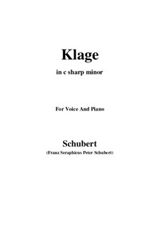 Klage (Sorrow Floods My Life), D.371: C minor by Franz Schubert