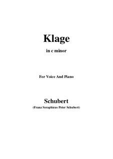 Klage (Sorrow Floods My Life), D.371: B minor by Franz Schubert