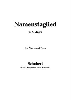 Namentagslied (Name-Day Song), D.695: A Major by Franz Schubert