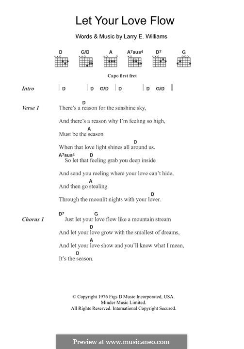 Let Your Love Flow (The Bellamy Brothers): Lyrics and chords by Larry E. Williams