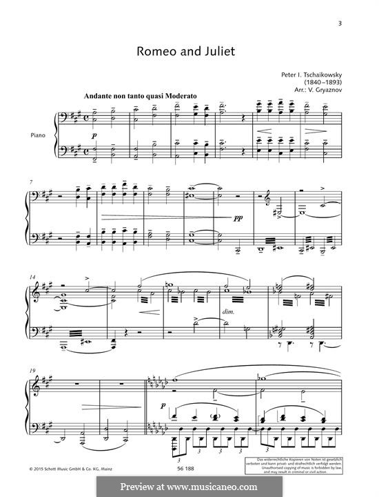 Love Theme: Arrangement for piano by Pyotr Tchaikovsky