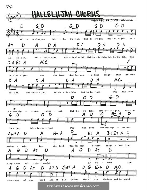 Vocal version: Melody line by Georg Friedrich Händel