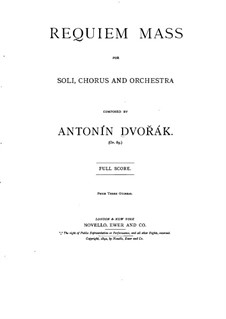 Requiem in B Flat Minor, B.165 Op.89: Movement I by Antonín Dvořák