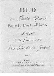Duo for Piano Four Hands: Duo for Piano Four Hands by Hyacinthe Jadin