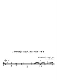 Cueur angoisseux: For lute or guitar by Pierre Attaingnant