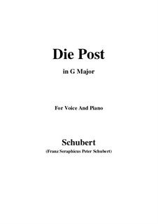 No.13 Die Post (The Post): For voice and piano (G Major) by Franz Schubert