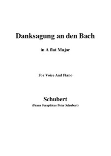 No.4 Danksagung an den Bach (A Song of Thanks to the Brook): For voice and piano (A flat Major) by Franz Schubert