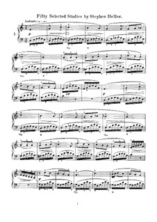 Fifty Selected Studies for Piano: Etudes No.1-25 by Stephen Heller