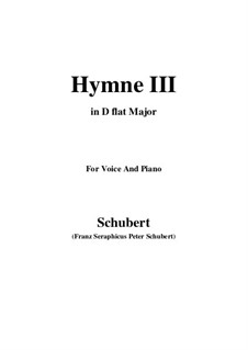 Hymn III for Voice and Piano, D.661: D flat Major by Franz Schubert