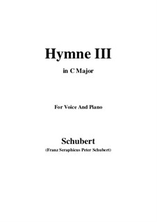 Hymn III for Voice and Piano, D.661: C Major by Franz Schubert