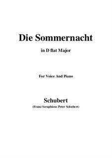Die Sommernacht (The Summer Night), D.289: D flat Major by Franz Schubert