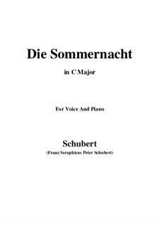 Die Sommernacht (The Summer Night), D.289: C Major by Franz Schubert