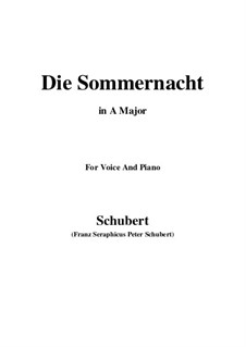 Die Sommernacht (The Summer Night), D.289: A Major by Franz Schubert