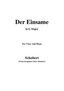 Der Einsame (The Solitary), D.800 Op.41: For voice and piano (G Major) by Franz Schubert