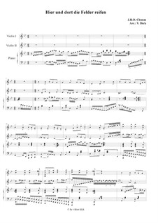 Hier und dort die Felder reifen: For two violins and piano by folklore