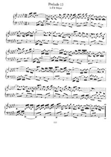 Prelude and Fugue No.13 in F Sharp Major, BWV 858: For piano by Johann Sebastian Bach