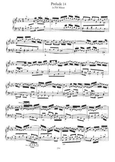 Prelude and Fugue No.14 in F Sharp Minor, BWV 883: For piano by Johann Sebastian Bach