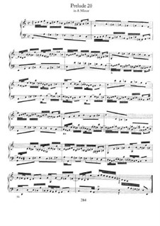 Prelude and Fugue No.20 in A Minor, BWV 889: For piano by Johann Sebastian Bach