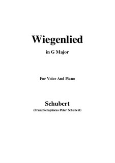 Wiegenlied (Cradle Song), D.867 Op.105 No.2: For voice and piano (G Major) by Franz Schubert