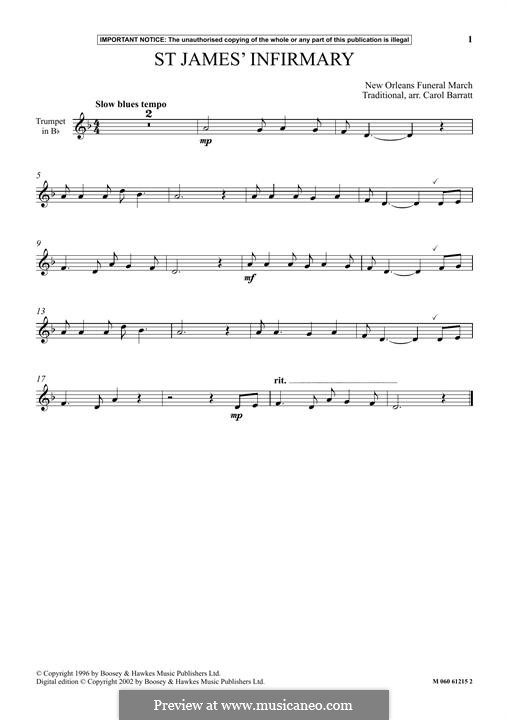 St. James Infirmary: For trumpet by folklore
