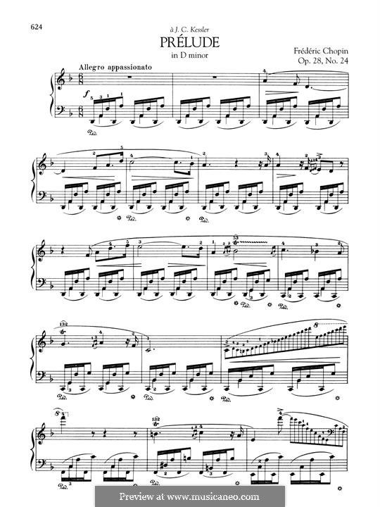 No.24 in D Minor: For piano by Frédéric Chopin