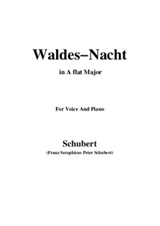 Im Walde (In the Forest), D.708: For voice and piano (A flat Major) by Franz Schubert