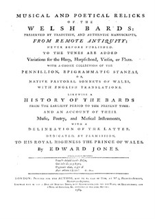 Musical and Poetical Relicks of the Welsh Bards: Early version by Edward Jones