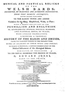 Musical and Poetical Relicks of the Welsh Bards: Later version by Edward Jones