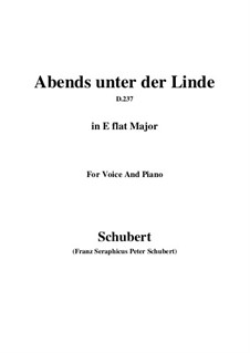 Abends unter der Linde (Evening Beneath the Linden Tree), D.237: E flat Major by Franz Schubert