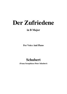 Der Zufriedene (The Contented Man), D.320: B Major by Franz Schubert