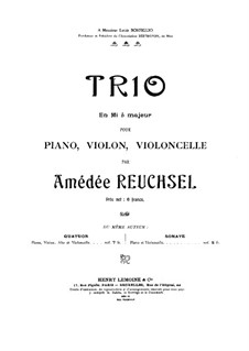 Piano Trio in E Flat Major: Full score by Amédée Reuchsel