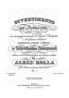 Divertissement for Violin and Orchestra (or Piano), BI 477: Parts by Alessandro Rolla