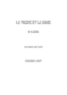 La tombe et la rose, S.285: G minor by Franz Liszt