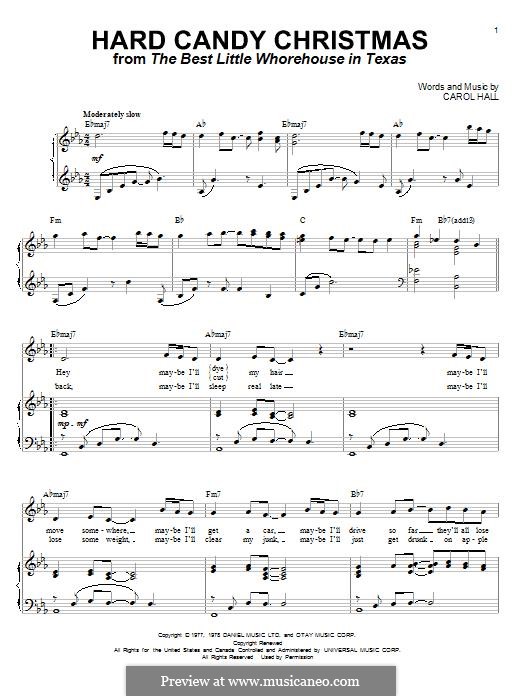 Hard Candy Christmas (Dolly Parton) by C. Hall sheet music on MusicaNeo