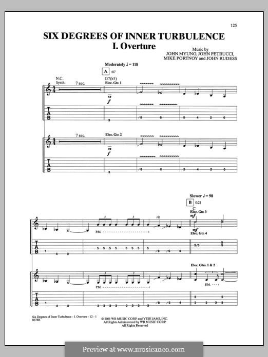 Six Degrees of Inner Turbulence (Dream Theater): I. Overture by Mike Portnoy, John Petrucci, John Myung, Jordan Rudess
