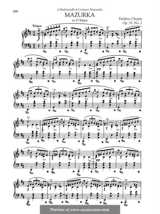 Mazurkas, Op.33: No.2 in D Major by Frédéric Chopin