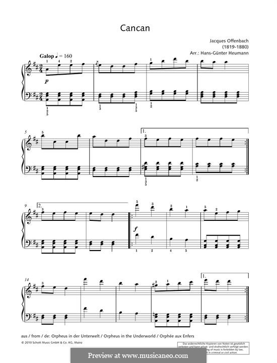 Can-Can (Printable Scores): For piano by Jacques Offenbach