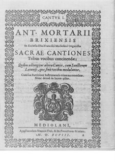 Sacrae cantiones: Cantus I part by Antonio Mortaro