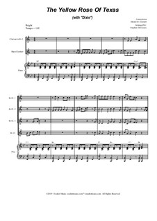 The Yellow Rose Of Texas (with 'Dixie'): For clarinet choir and piano by folklore, Daniel Decatur Emmett