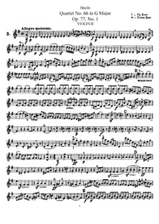 String Quartet No.66 in G Major, Hob.III/81 Op.77 No.1: Violin II part by Joseph Haydn