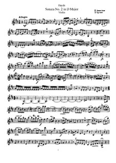 Sonata No.2 in D Major: Solo part by Joseph Haydn
