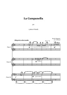 La Campanella: For piano 6 hands by Niccolò Paganini